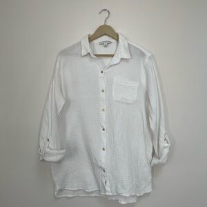 Anne Klein White 100% Cotton Button Down Shirt